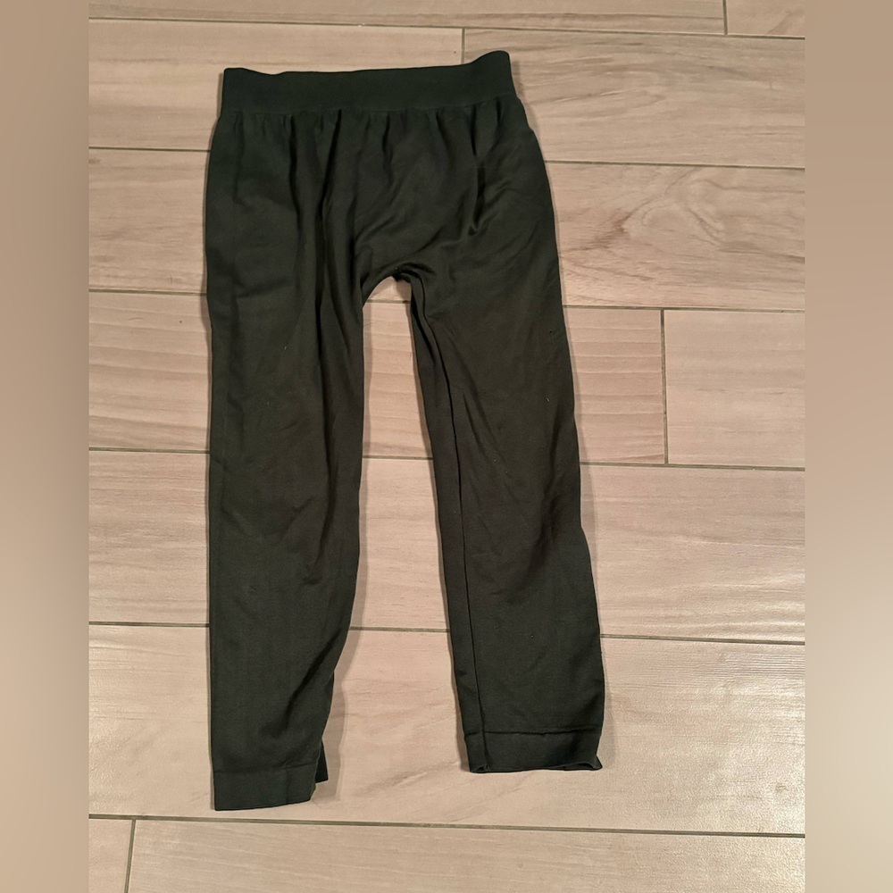 olive green Pants STRETCHY “one size” fits size 0-14 waist 12in length 26in